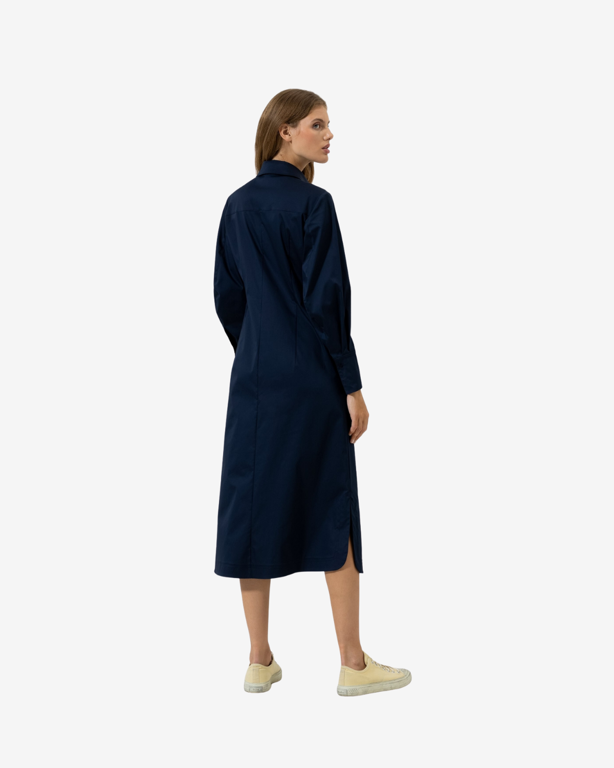 jurk met katoen-mix Dark blue
