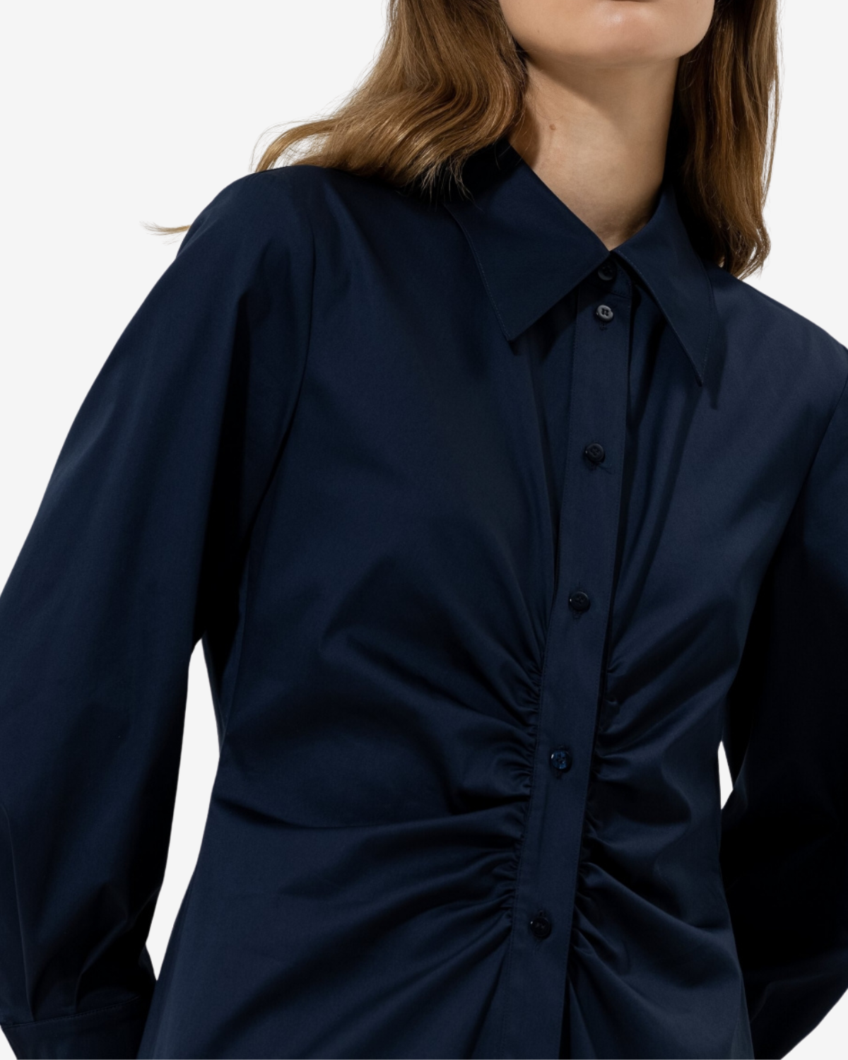 jurk met katoen-mix Dark blue
