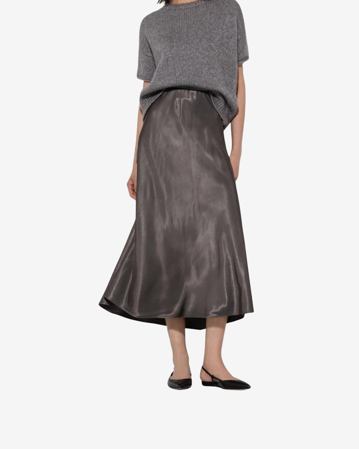 Satijnen rok Taupe