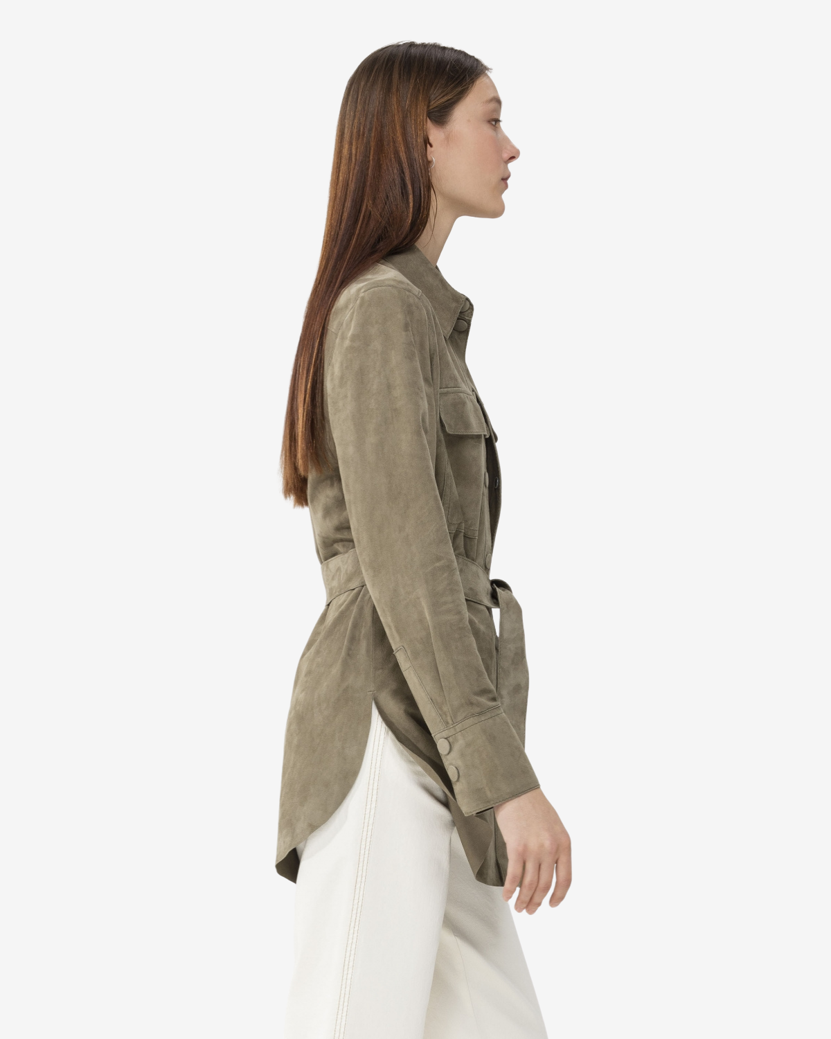 SUEDE SHIRT sage