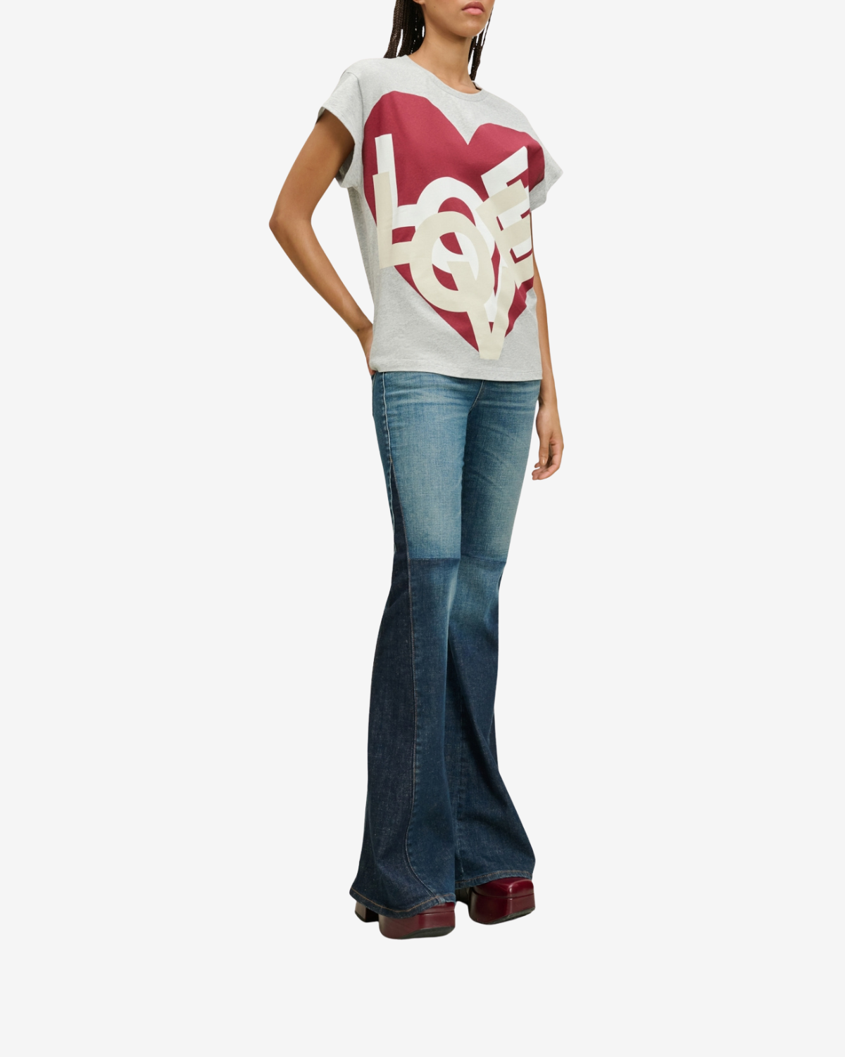Bold love shirt grey red mix