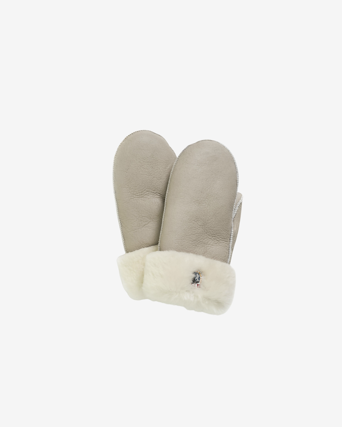 shearling mittens  stone