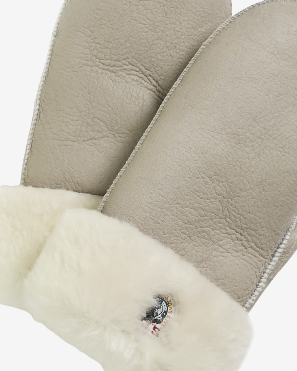shearling mittens  stone