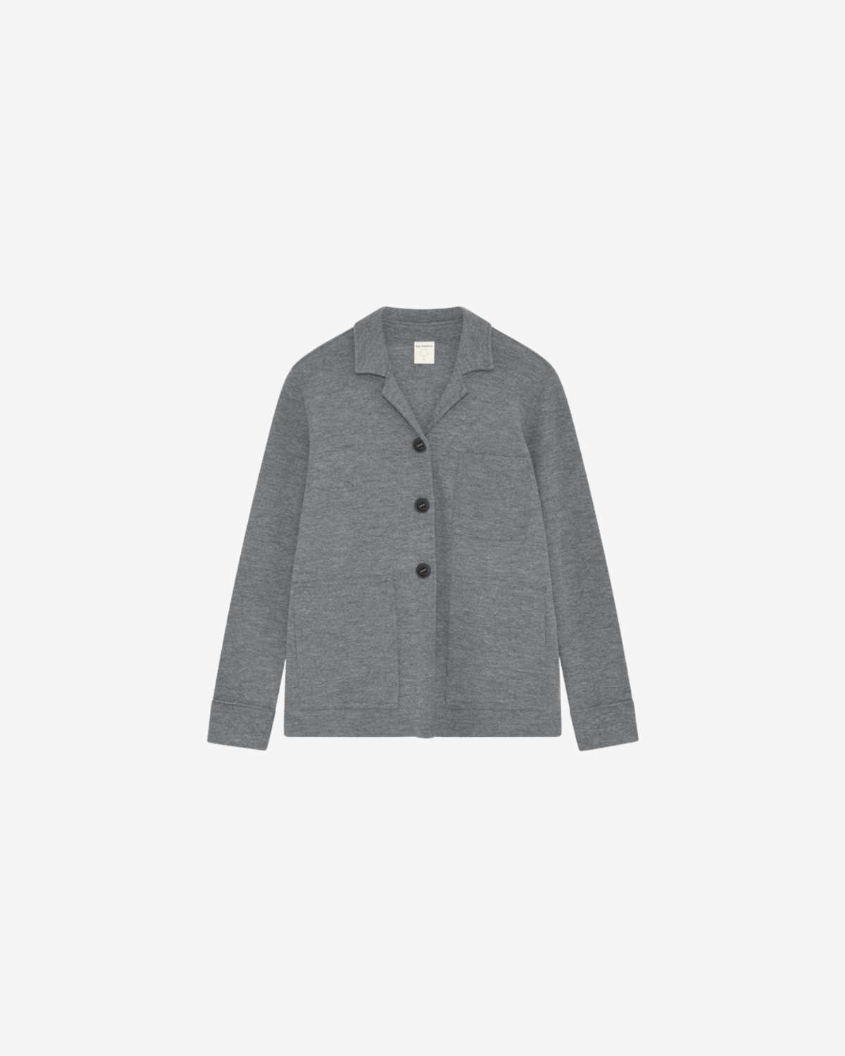 Jacket W open collar Steel grey melange