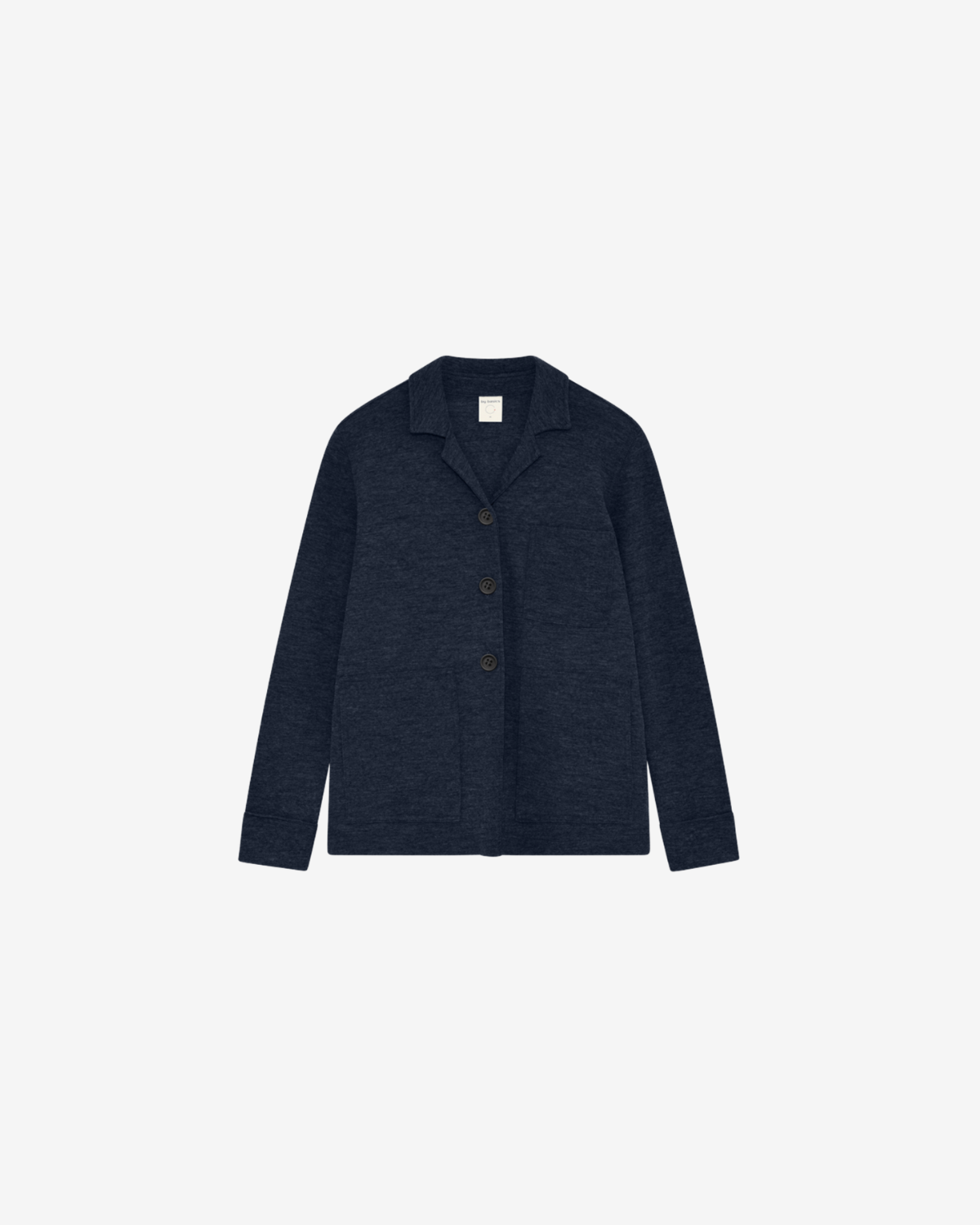 Jacket W open collar Midnight blue melange