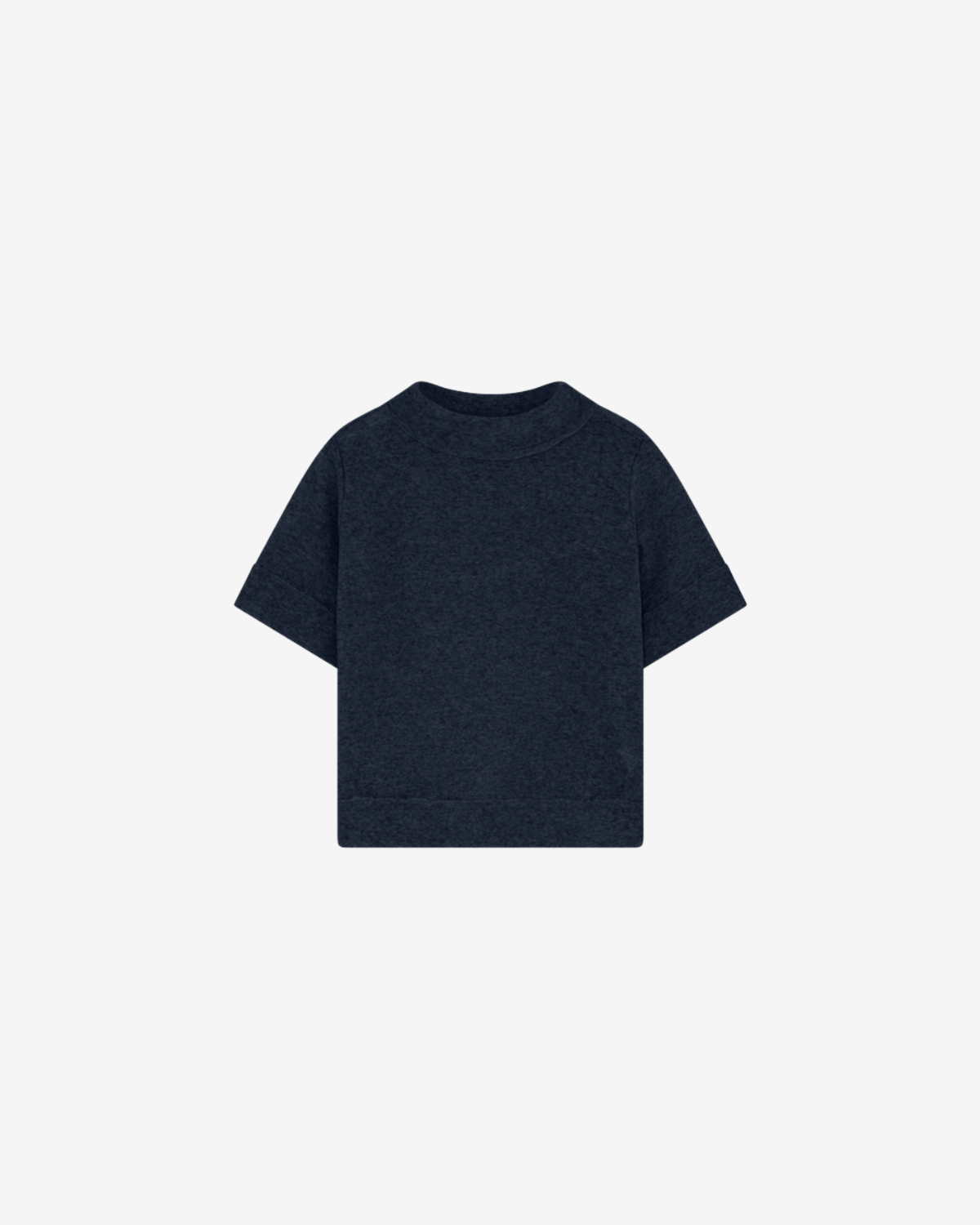 Shirt w Raw Edges ss Midnight blue melange
