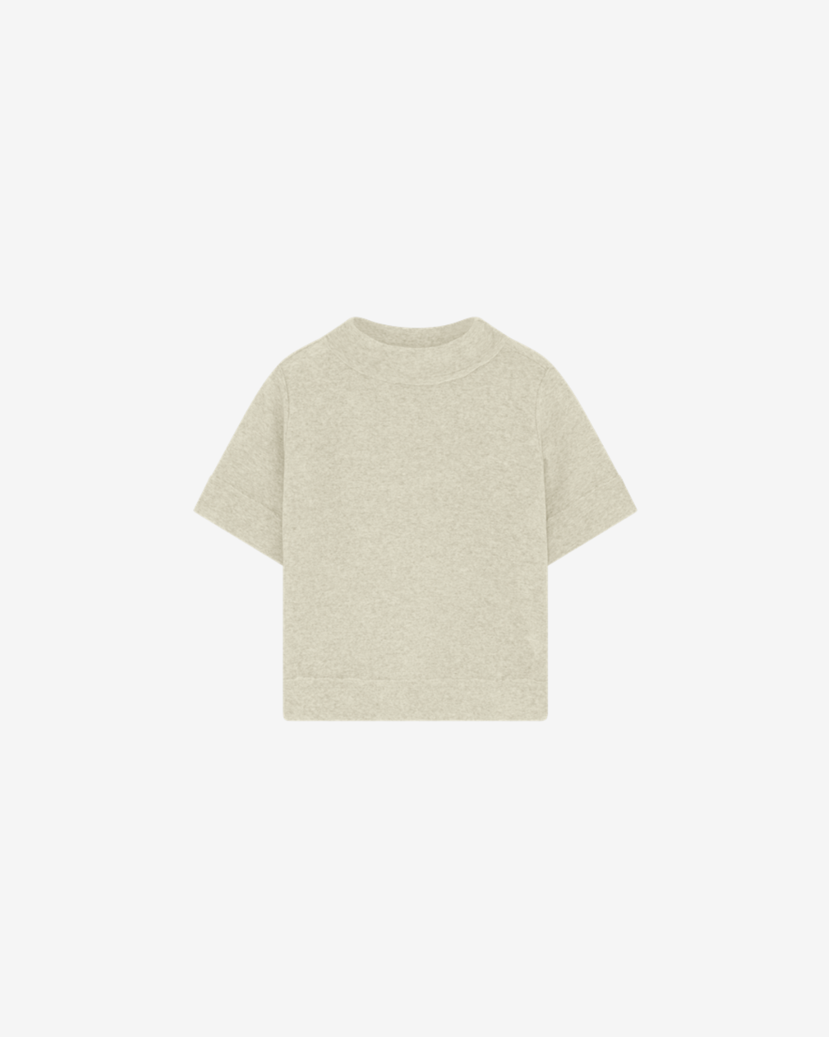 Shirt w Raw Edges ss Pearl grey melange