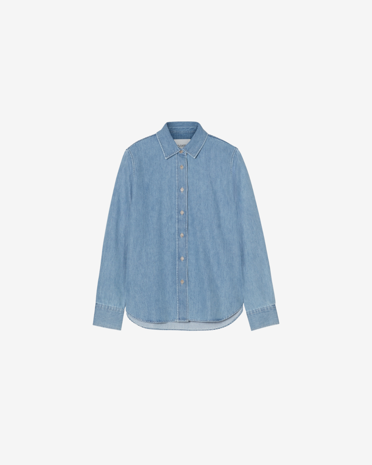 Classic shirt visible placket Light blue