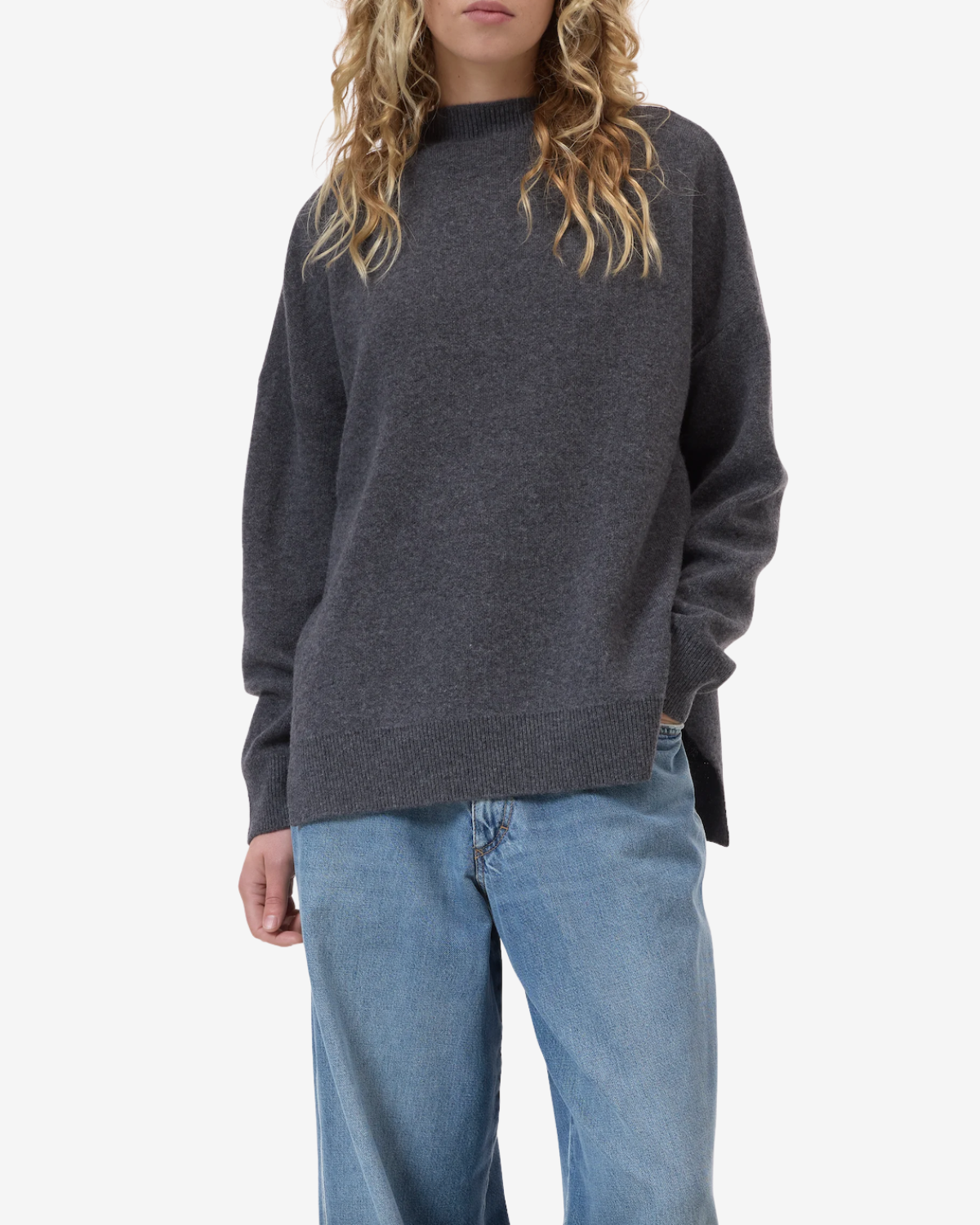 High neck long sleeve Dark grey melange