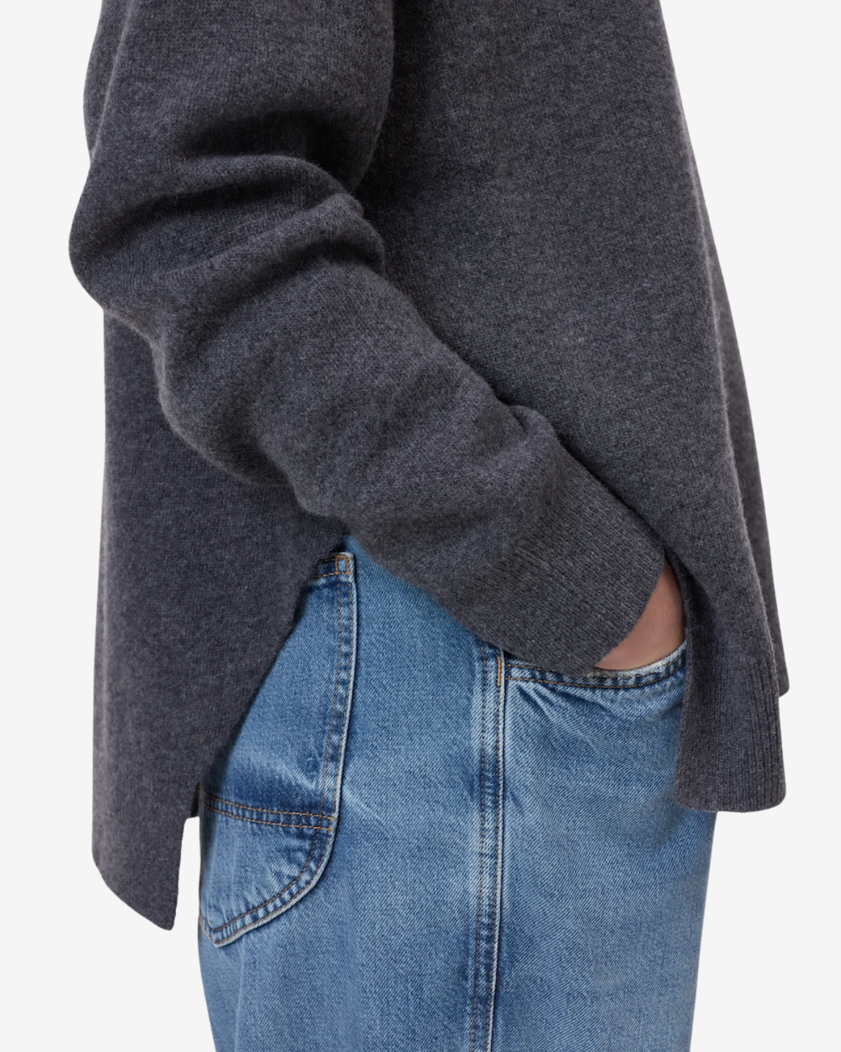 High neck long sleeve Dark grey melange
