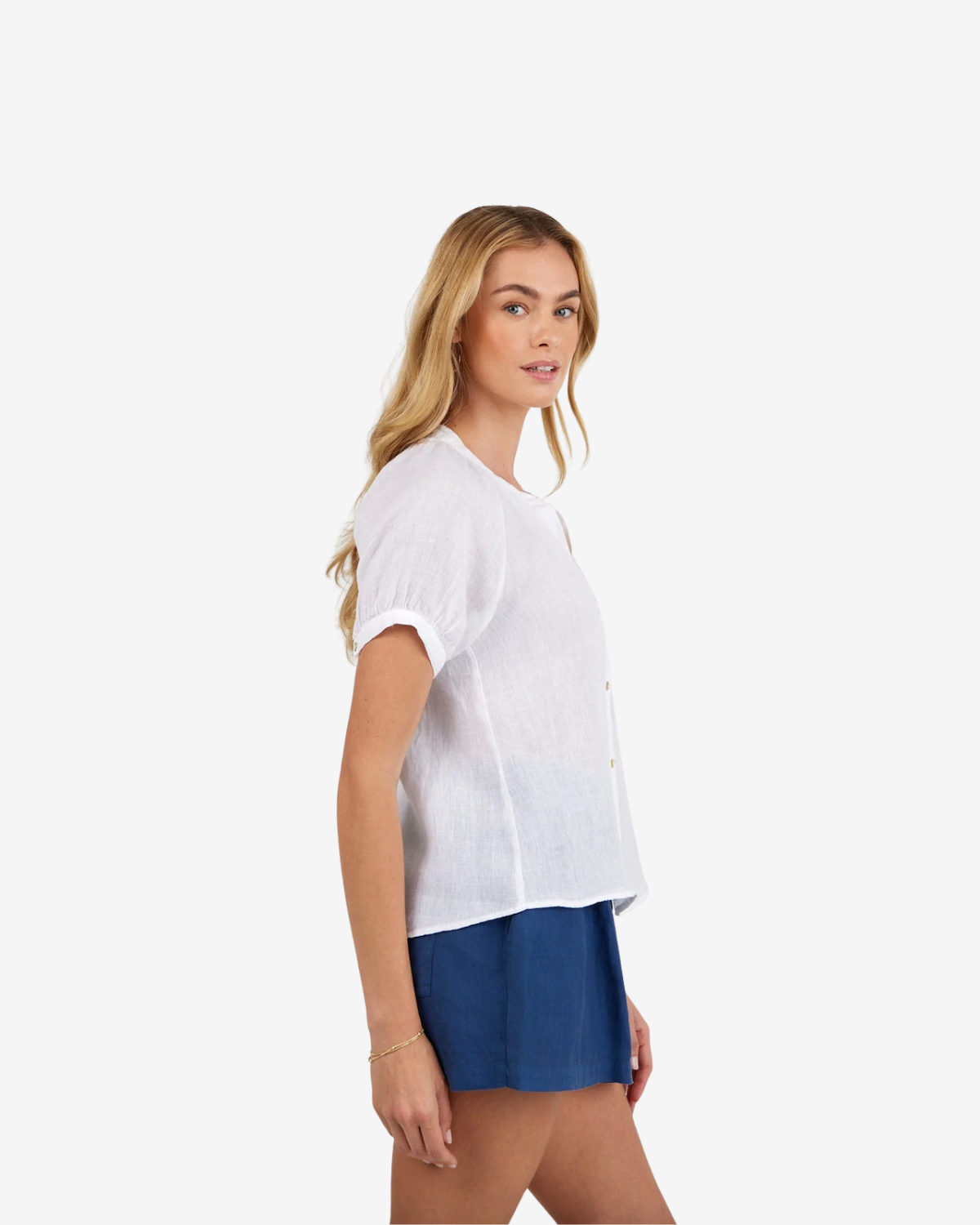 Short sleeve raglan shirt White