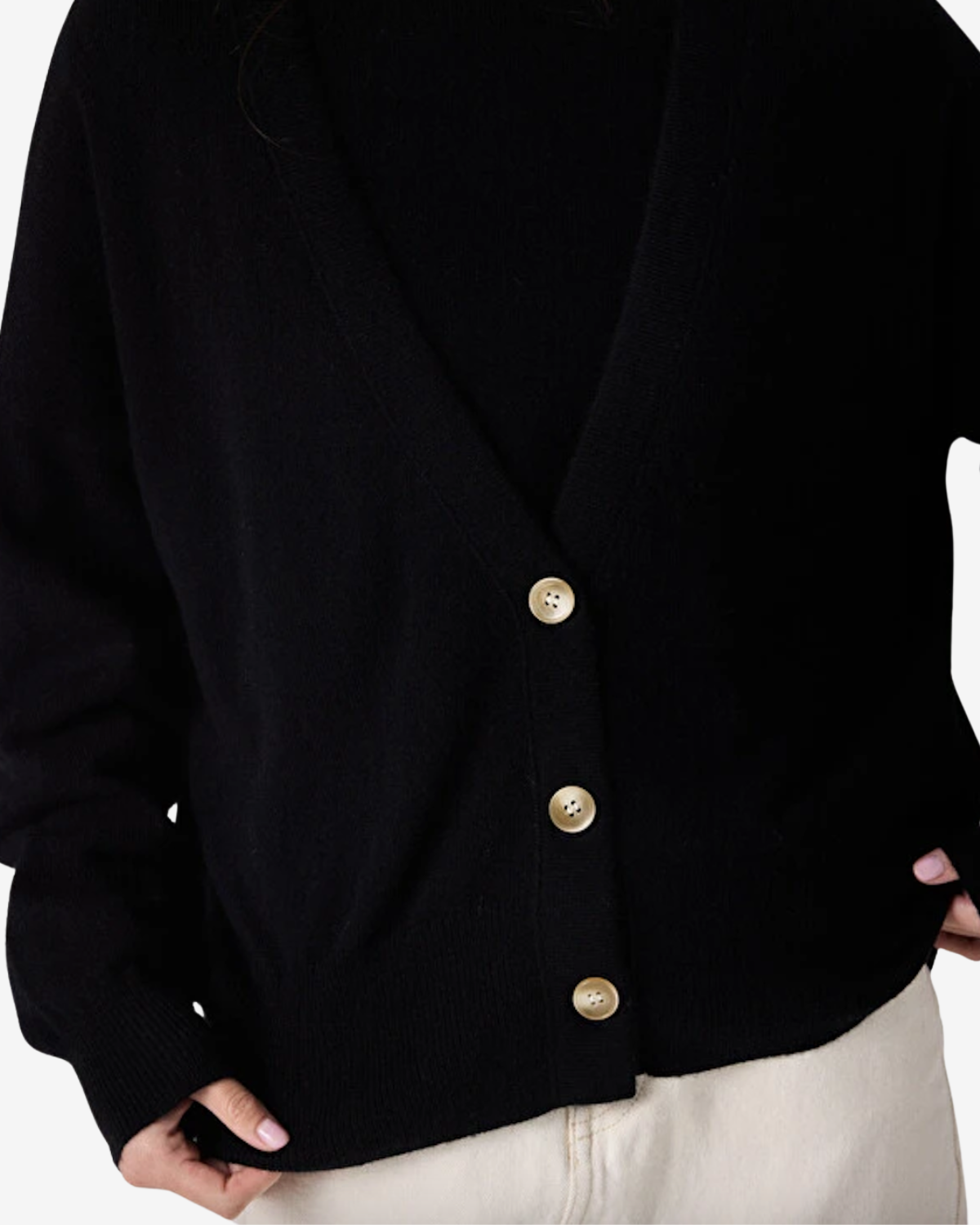 Cardigan Col V ML Noir