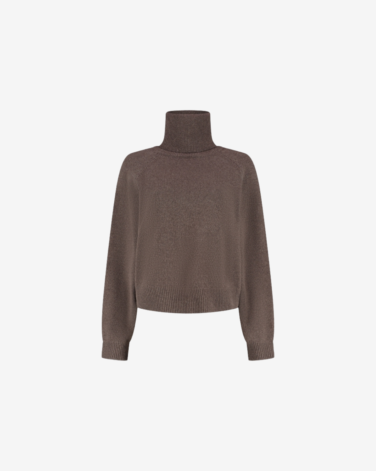 Lux Cropped Turtleneck Cacao Melange
