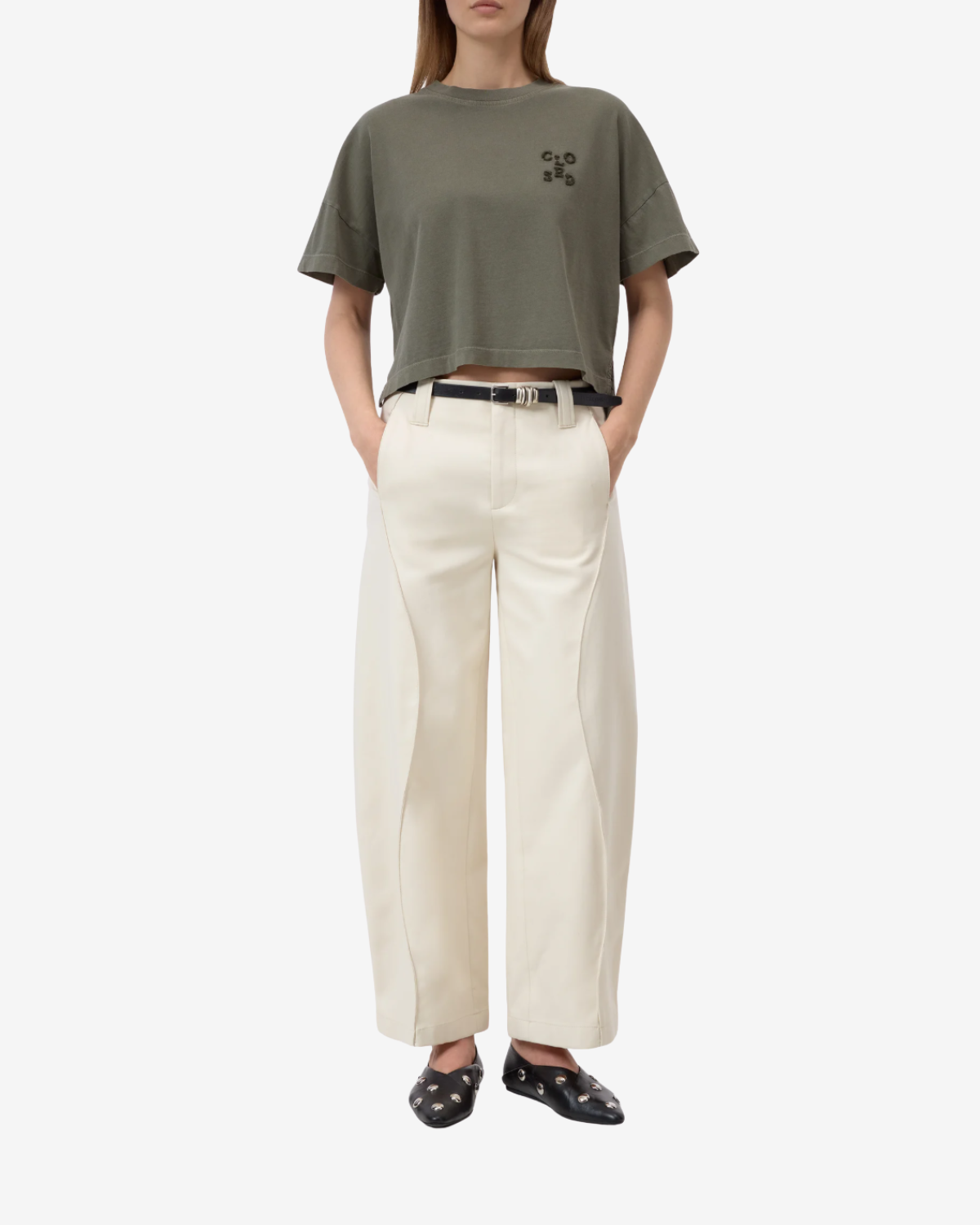 Cropped t-shirt Cypress green