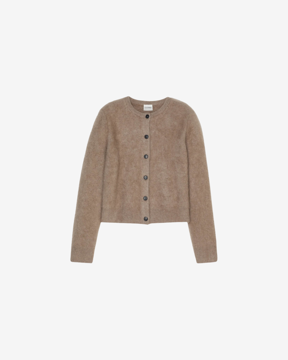 Crew neck cardigan Wheat beige
