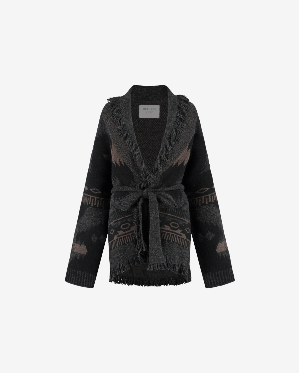 Ymke Cardigan Dusk brown black sand