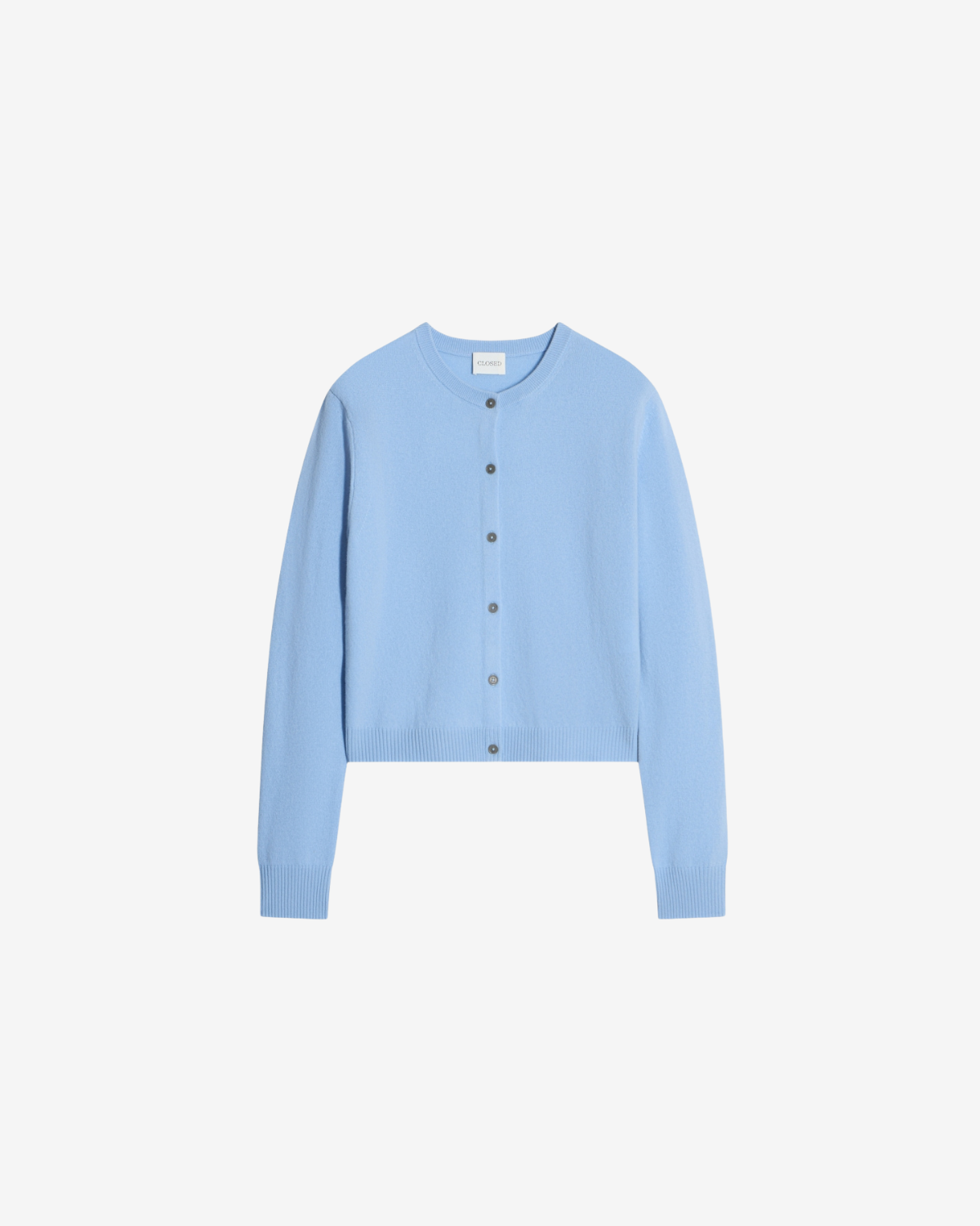 Crew neck cardigan long sleeve Powder blue