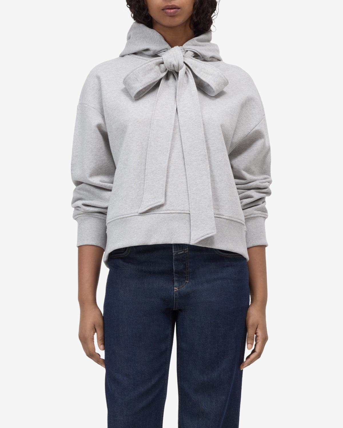 Bow tie hoodie  light grey melange
