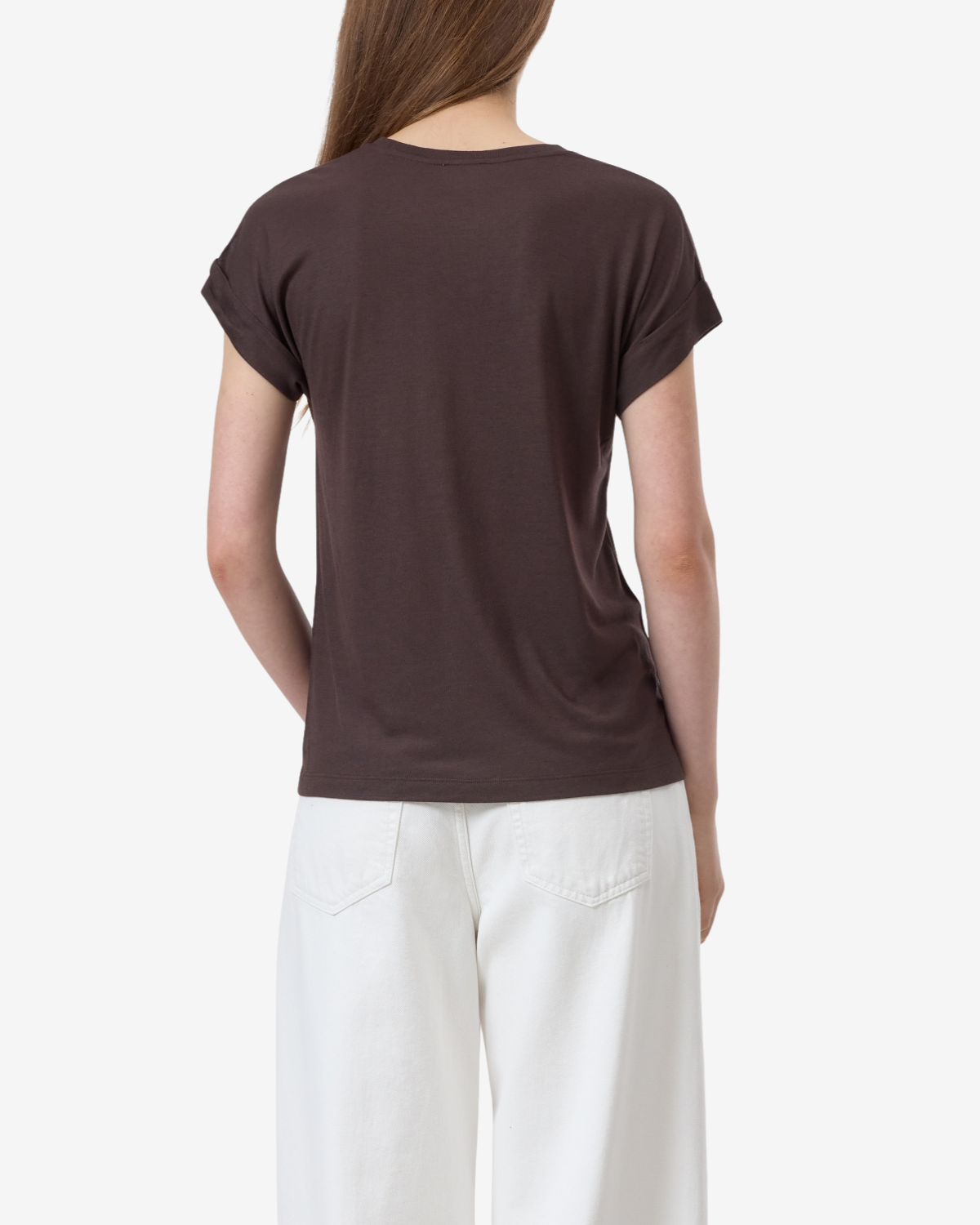 Turn up t-shirt Mahagony brown