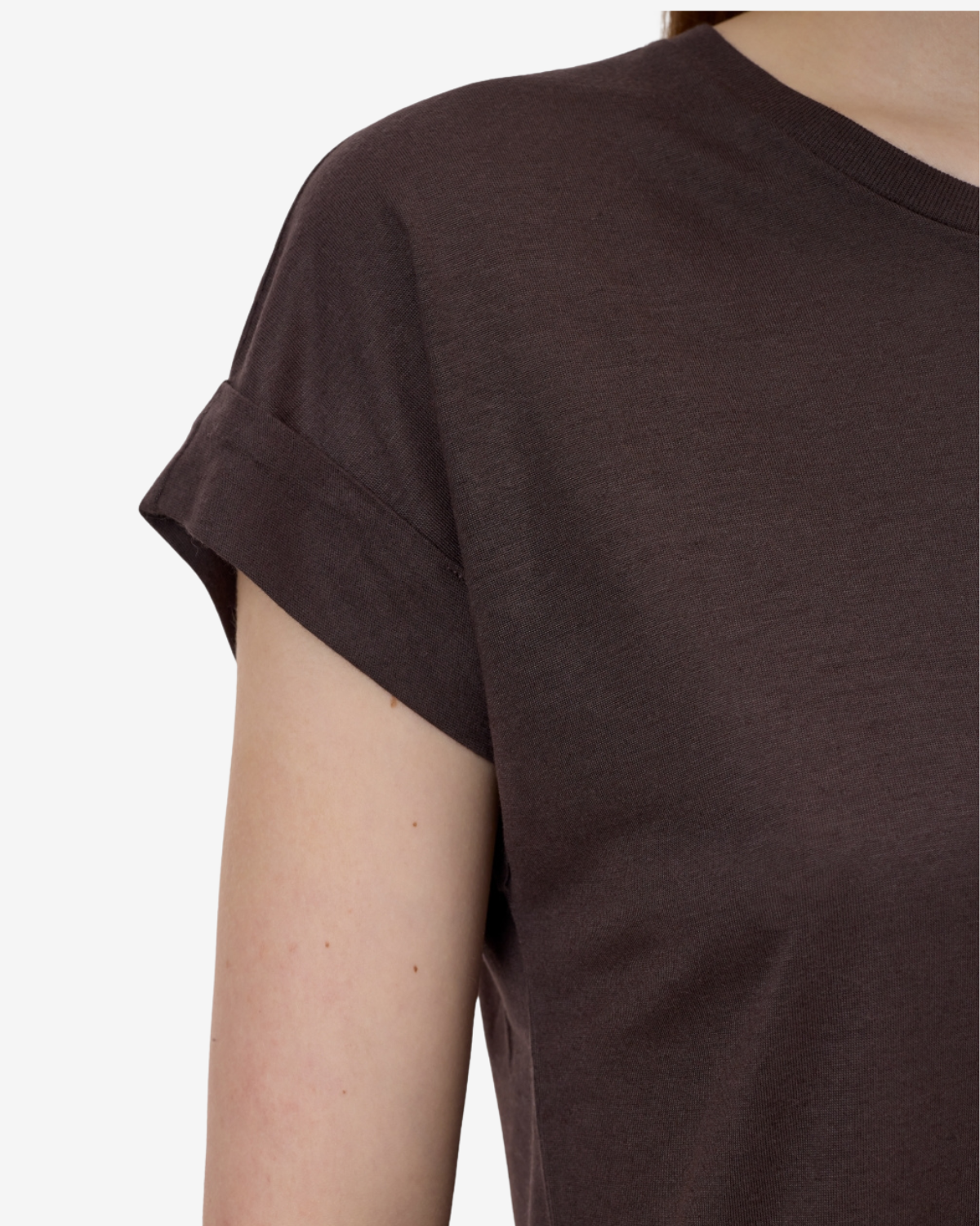 Turn up t-shirt Mahagony brown